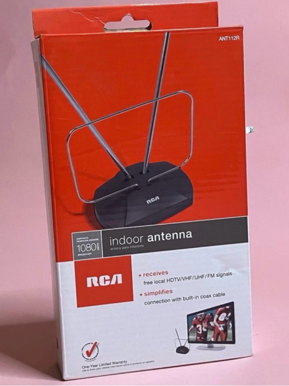 RCA ANT112R indoor HDTV antenna.